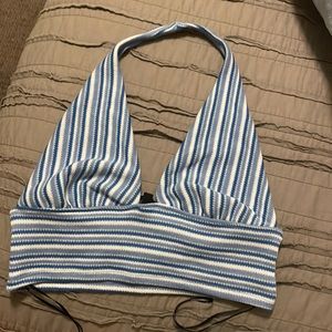 M fits L too, Brand H&M, baby blue and white